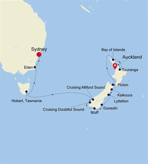 Sydney, Australia to Auckland, New Zealand .